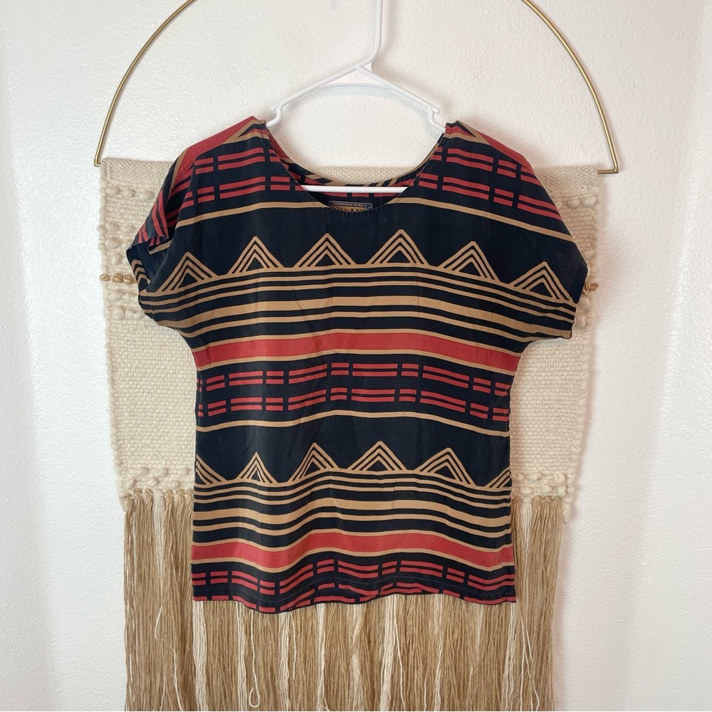 RARE Pendleton Portland Collection Silk Aztec Top Size XS